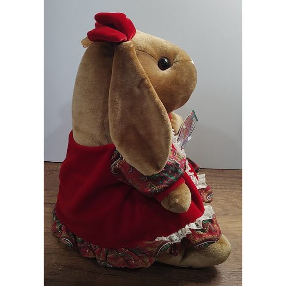Velveteen Rabbit Plush Christmas Dress 1985 14" Stuffed Animal Toys R Us B8 - Picture 5 of 8